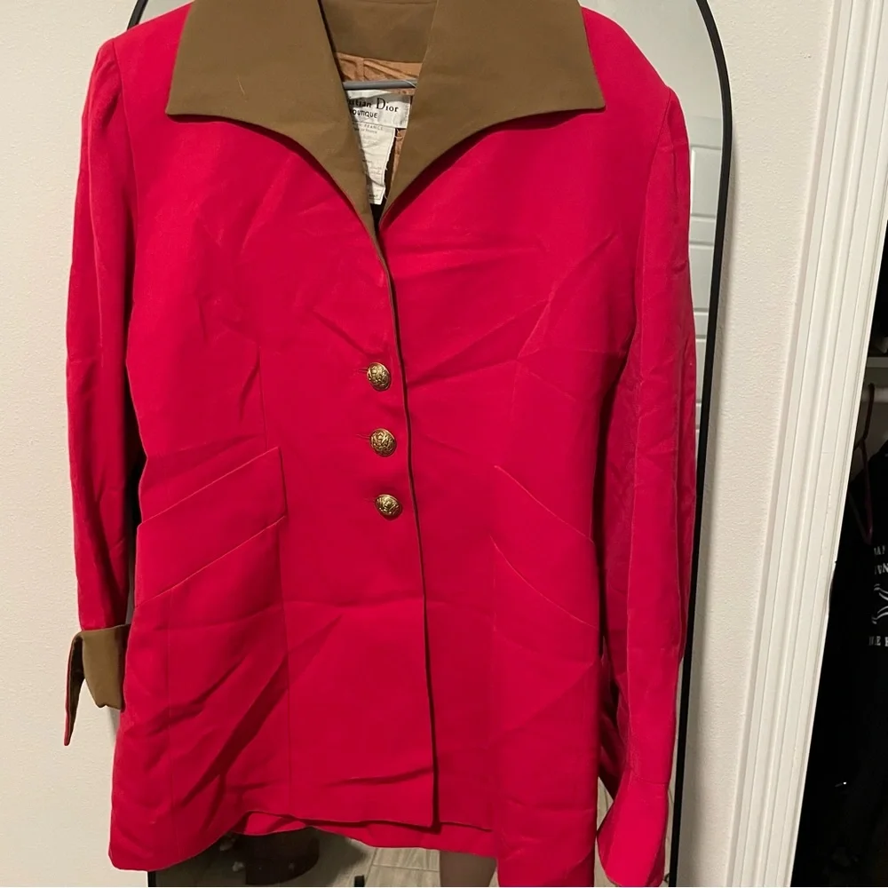 Dior Red and Brown Women's Blazer